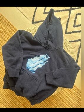 Kids YouTuber Navy Hoodie with Blue Graphic video game sweater pullover